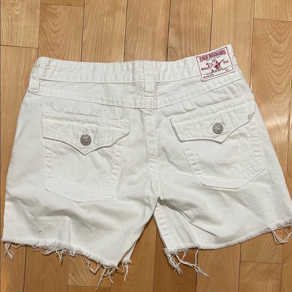 True Religion White Jean Shorts for Women